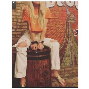 Agolde 90's Mid Rise Loose Fit Distressed Jeans Vanish White Destroyed Size‎ 2